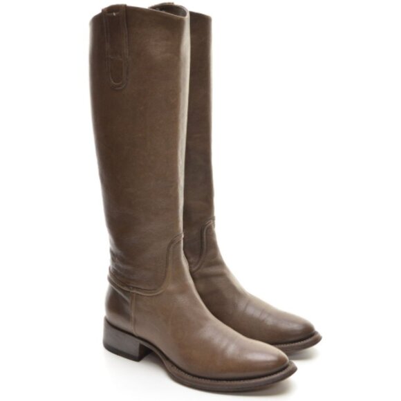 Rocco P. Round Toe Riding Tall Boots Brown Leather Shoes Italian Retail $895.00 - Picture 1 of 11